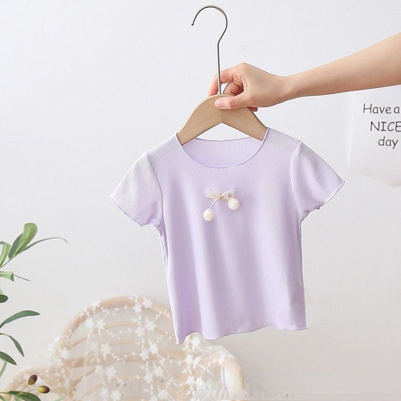 Baby Girl's Short-Sleeved T-Shirt - Trendy Summer Fashion