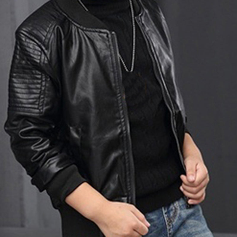 PU Leather Jacket for Boys - Spring and Autumn