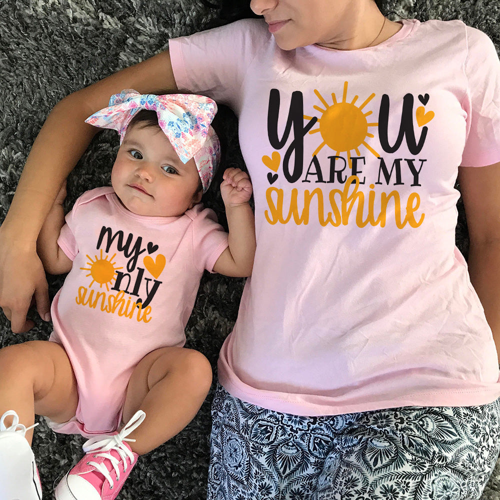 Mother and Baby Matching 'My Only Sunshine' Shirts