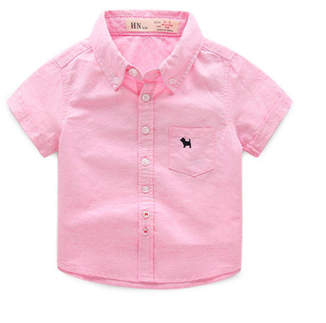 Hot Summer Short Sleeve Cotton Shirts for Boys