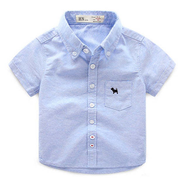 Hot Summer Short Sleeve Cotton Shirts for Boys