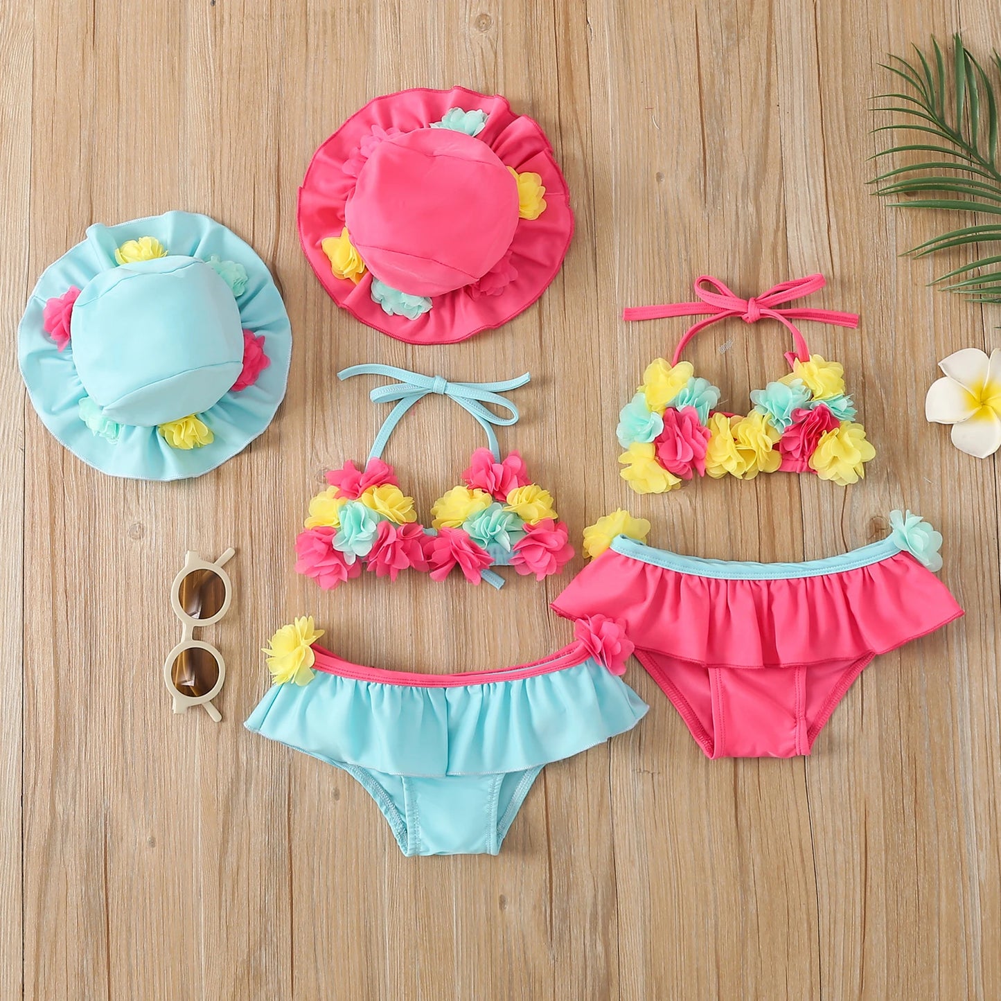 Baby Girls Three-piece Bathing Suit