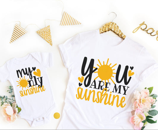 Mother and Baby Matching 'My Only Sunshine' Shirts