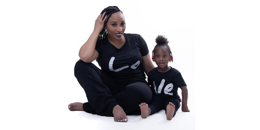 Matching 'Lo - ve' Mom and Me Family Shirts